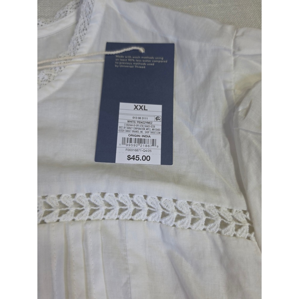 Universal Thread White Eyelet Lace Tiered Maxi Dress Z2YMEZ XXL New - Picture 10 of 13